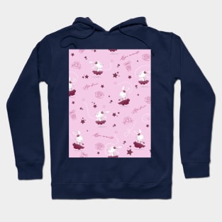 Magic moments with cute bunnies light pink Hoodie